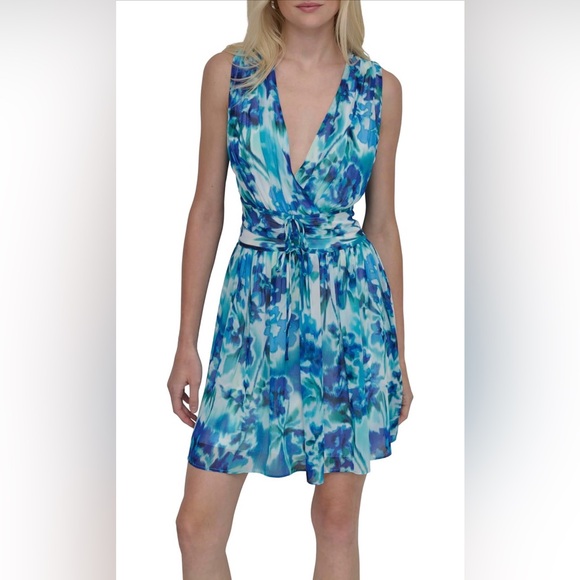 Dkny Dresses & Skirts - Elegant Blue Floral Women's Dress